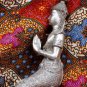 Old Asian Cambodian Khmer Silver Sitting Statue