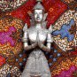 Old Asian Cambodian Khmer Silver Sitting Statue
