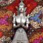Old Asian Cambodian Khmer Silver Sitting Statue