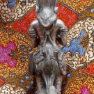 Old Asian Cambodian Khmer Silver Kneeling Statue