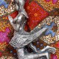 Old Asian Cambodian Khmer Silver Kneeling Statue
