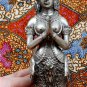 Old Asian Cambodian Khmer Silver Kneeling Statue