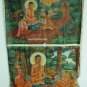 Antique Asian Original Cambodian Buddha Oil Painting Monks BA3