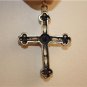 Elegant 925 Silver and Amethyst Encrusted Cross