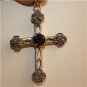 Elegant 925 Silver and Amethyst Encrusted Cross