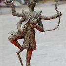 Old Asian Cambodian Bronze 4 Arm Statue #2