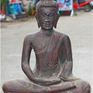 Asian Wooden Sitting Buddha #1