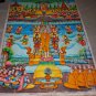 Antique Asian Original Old Cambodian Buddhist Oil Canvas Buddha Painting #1