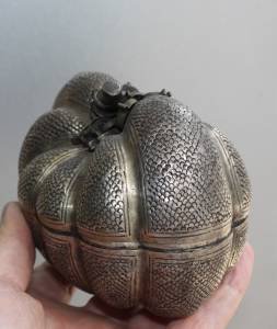 Asian Silver Designed Pumpkin Box