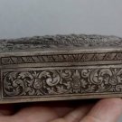 Asian Silver Square Floral Pattern Box
