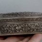 Asian Silver Square Floral Pattern Box