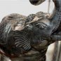 Asian Silver Squatting Elephant Statue