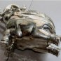 Asian Silver Squatting Elephant Statue