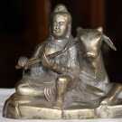Old Asian Cambodian Lady and Cow Sitting