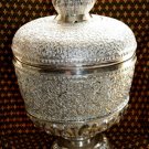 Big Asian Handcrafted Silver Bowl and Pot