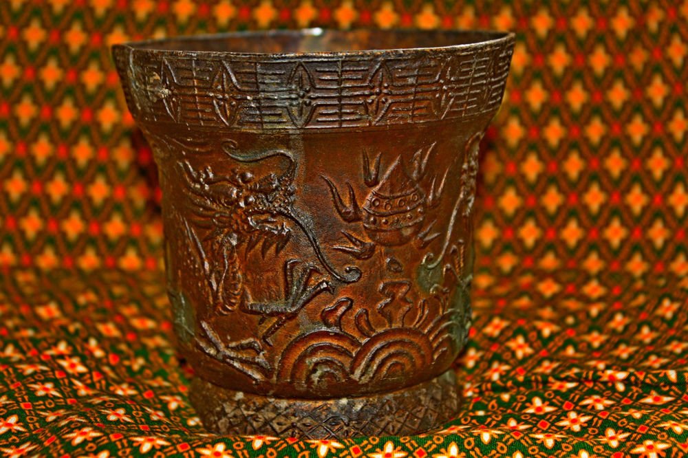 Old Chinese Bronze Dragon Pot