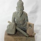 Asian Stone Old Khmer Man Sitting #MS48