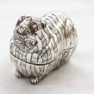 Beautiful Asian Silver Lion Box #C74