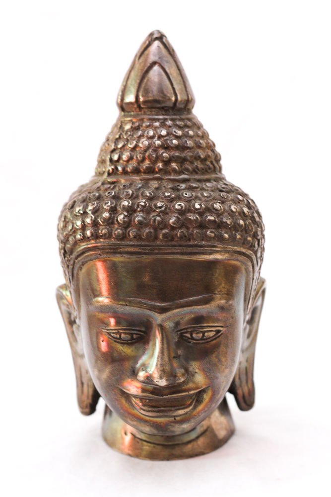 Asian Silver Plated Buddha Head #MS51