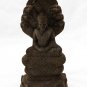 Asian Khmer Sitting Wooden Buddha With Snake Head #MS39