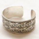 Asian Khmer Silver Elephant Bracelet #C93
