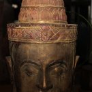 Asian Khmer Cambodian Wooden Buddha Head #MS123