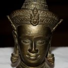 Asian Khmer Cambodian Bronze Buddha Head #MS109