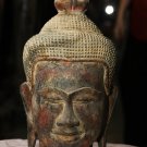 Asian Khmer Cambodian Wooden Buddha Head #MS89
