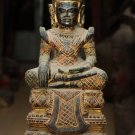 Asian Cambodian Khmer Wooden Sitting Buddha #MS88