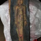 Asian Khmer Wooden Buddha Board Carving Statue #MS85