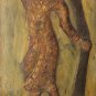 Asian Khmer Wooden Buddha Board Carving Statue #MS84