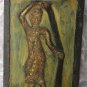 Asian Khmer Wooden Buddha Board Carving Statue #MS84