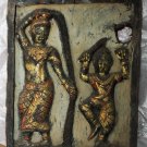 Asian Khmer Wooden Buddha Board Carving Statue #MS82