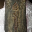 Asian Khmer Wooden Buddha Board Carving Statue #MS83