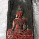 Asian Khmer Wooden Buddha Board Carving Statue #MS81