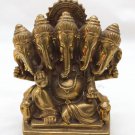 Asian Khmer Cambodian Gilded Bronze Ganesh Statue #C85