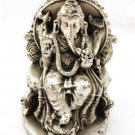 Asian Khmer Cambodian Silver Ganesh Statue #C81