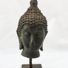 Asian Khmer Cambodian Bronze Buddha Head #C80