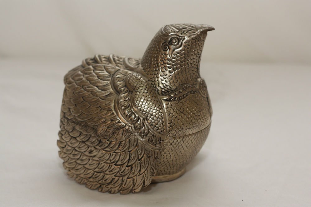 Beautiful Asian Silver Bird Box #C134