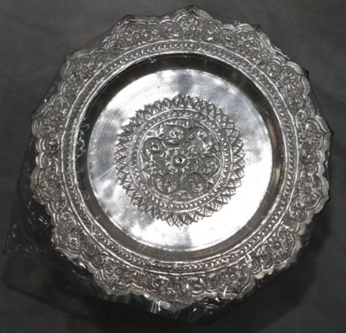 Asian Khmer Buddhist Silver Offering Plate #C124