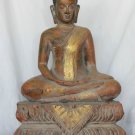 Asian Khmer Sitting Wooden Buddha #MS157