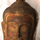 Asian Khmer Cambodian Wooden Buddha Head #MS141