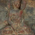 Asian Khmer Wooden Buddha Board Carving Statue #MS2