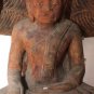 Asian Khmer Sitting Wooden Buddha With Snake Head #MS147