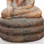 Asian Khmer Sitting Wooden Buddha With Snake Head #MS147