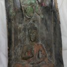 Asian Khmer Sitting Wooden Buddha on a Board #MS193