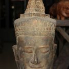 Asian Khmer Cambodian Wooden Buddha Head #MS184