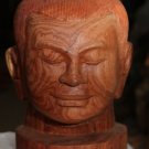 Asian Khmer Cambodian Wooden Buddha Head #MS173