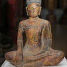 Asian Khmer Sitting Wooden Buddha #MS172