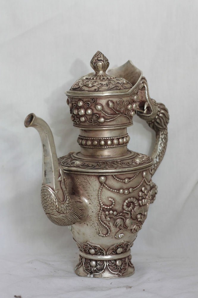 Rare Unique Asian Silver Teapot #G14